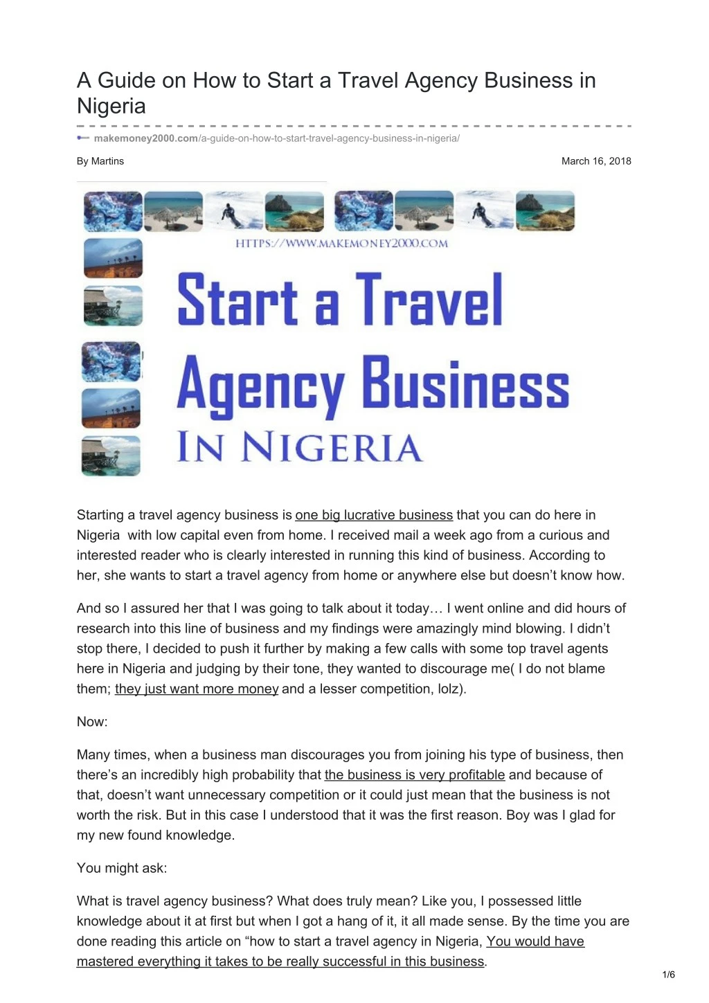 a guide on how to start a travel agency business