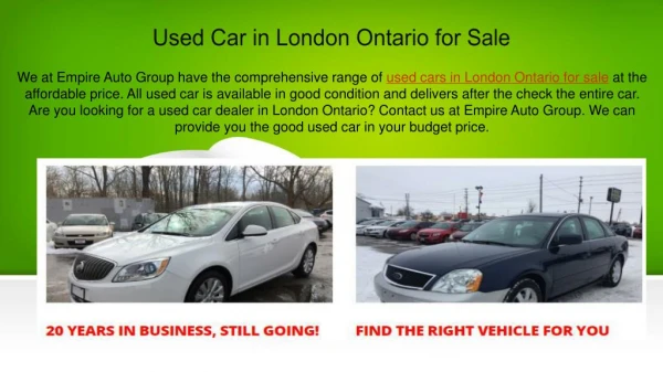 Used Cars in London Ontario for Sale