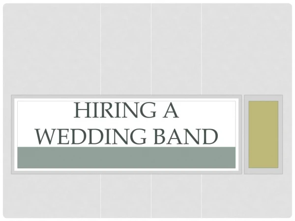 Hiring A Wedding Band