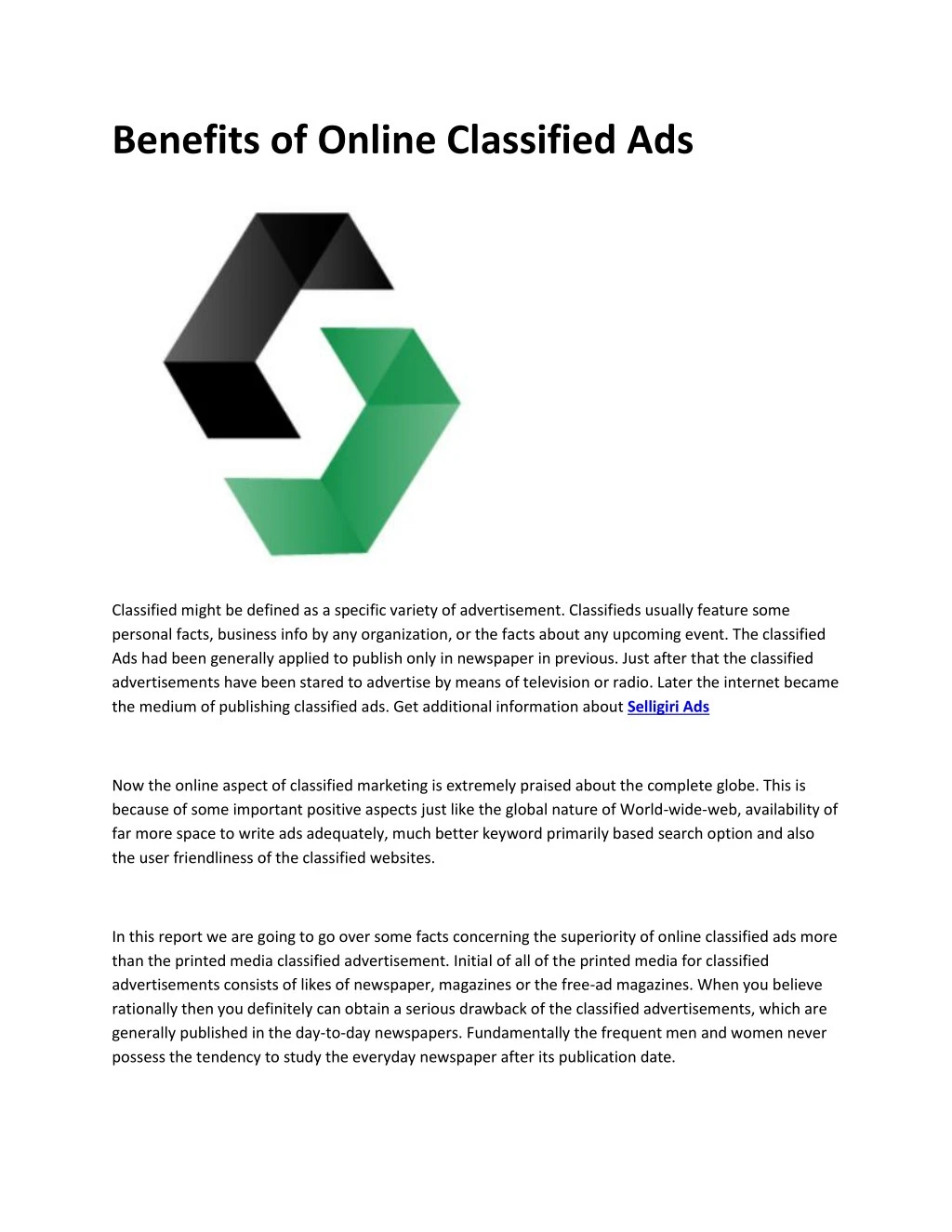 benefits of online classified ads