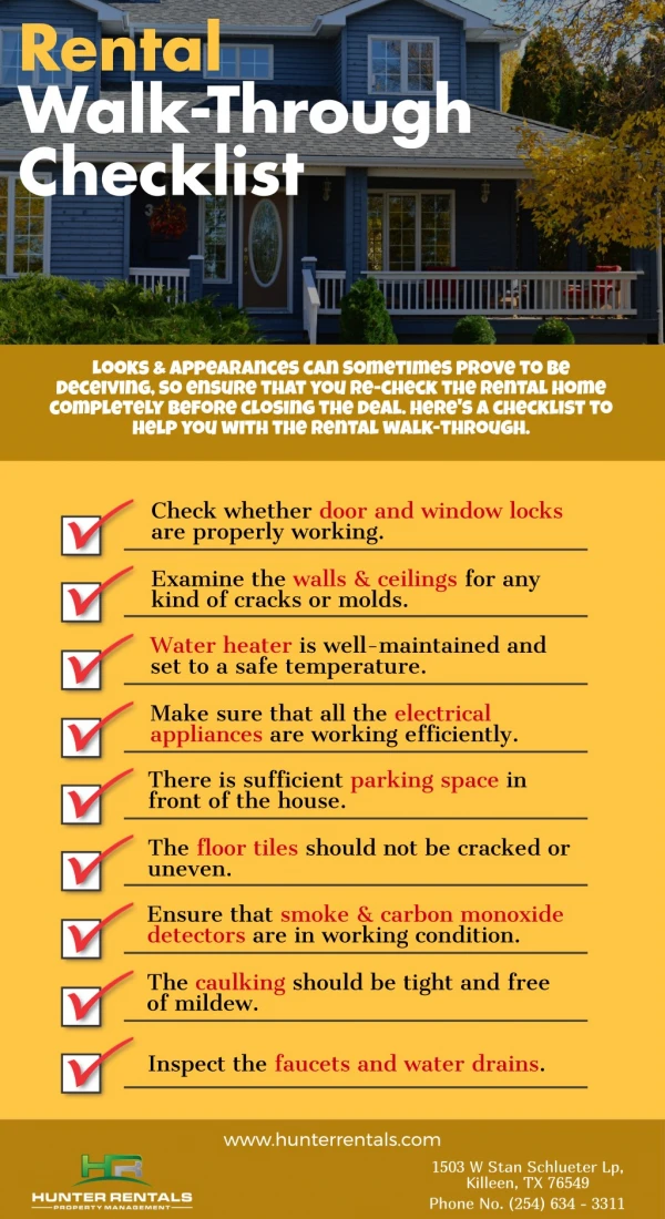 Rental Walk Through Checklist