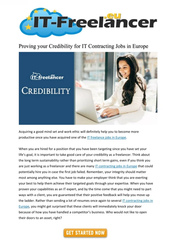 Proving your Credibility for IT Contracting Jobs in Europe