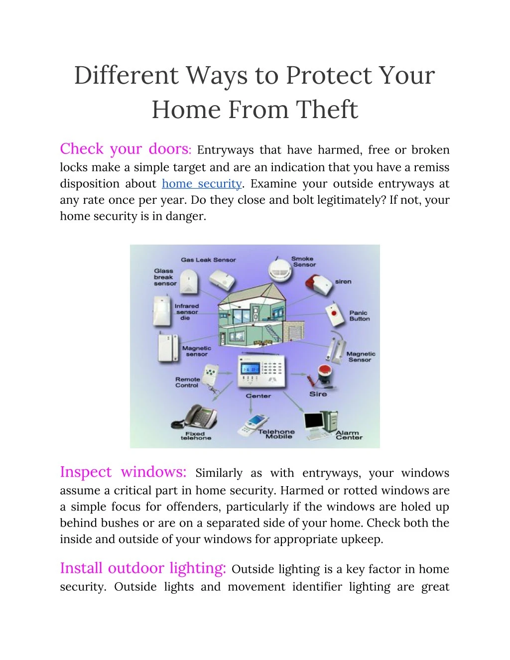 different ways to protect your home from theft