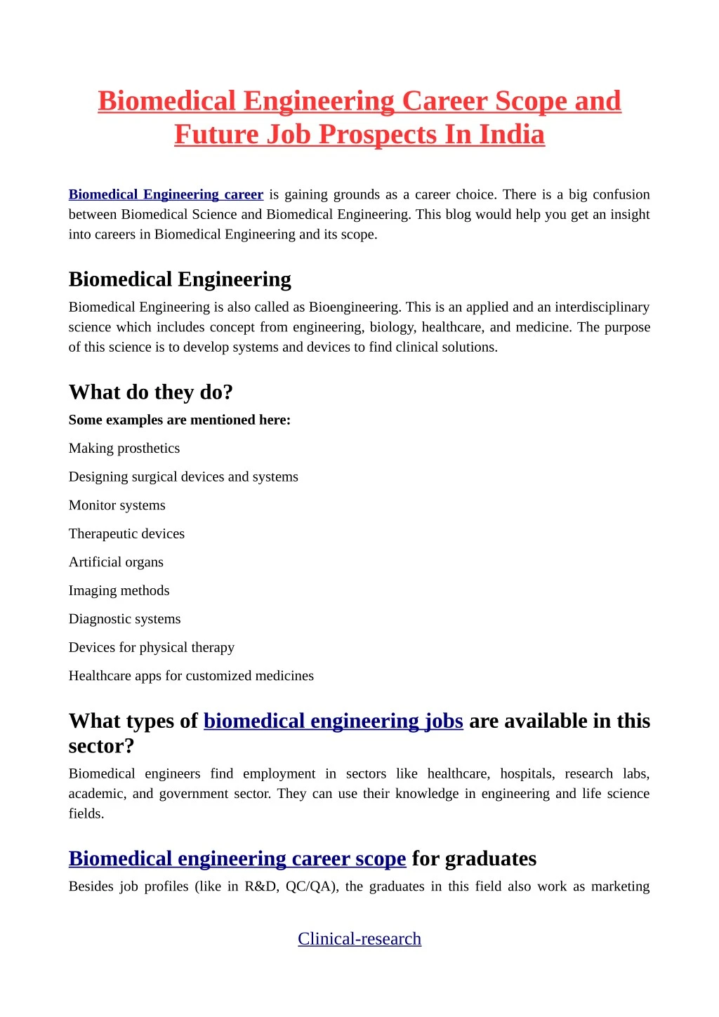 biomedical engineering career scope and future