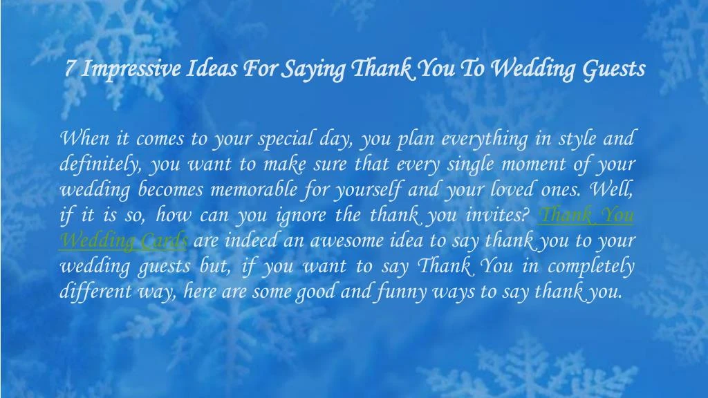7 impressive ideas for saying thank you to wedding guests