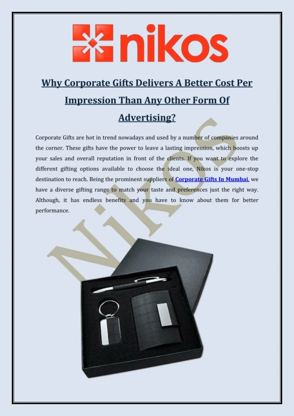 Why Corporate Gifts Delivers A Better Cost Per Impression Than Any Other Form Of Advertising?