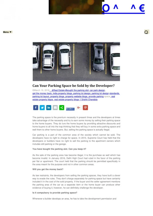 Can Your Parking Space be Sold by the Developer?