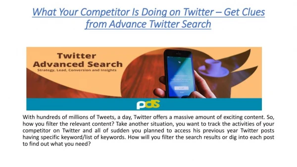 What Your Competitor is doing on Twitter-Get Clues from Twitter Advanced Search?