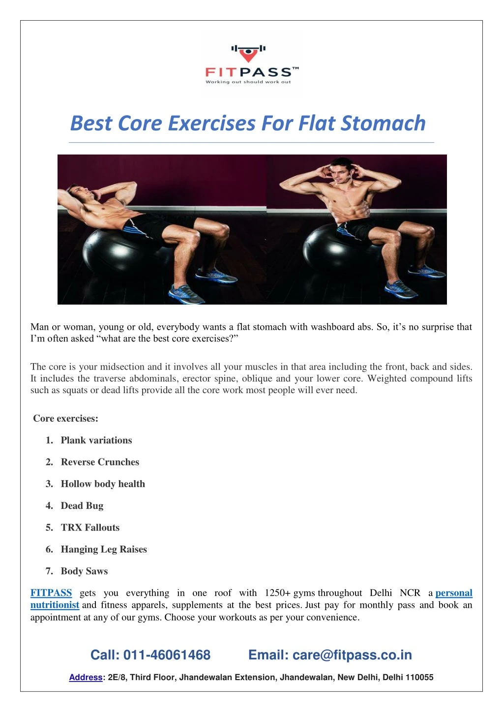 best core exercises for flat stomach