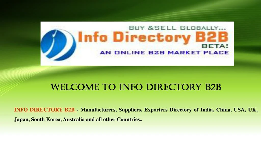 welcome to info directory b2b info directory