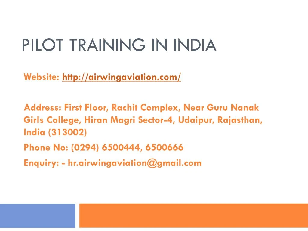 pilot training in india