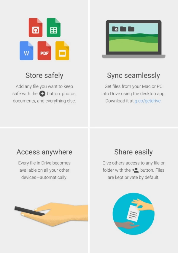 Add any file you want to keep safe with the button: photos, documents, and everything else