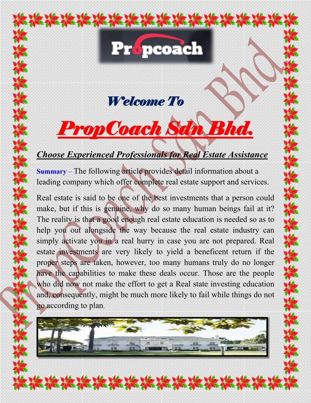welcome to welcome to propcoach sdn bhd propcoach