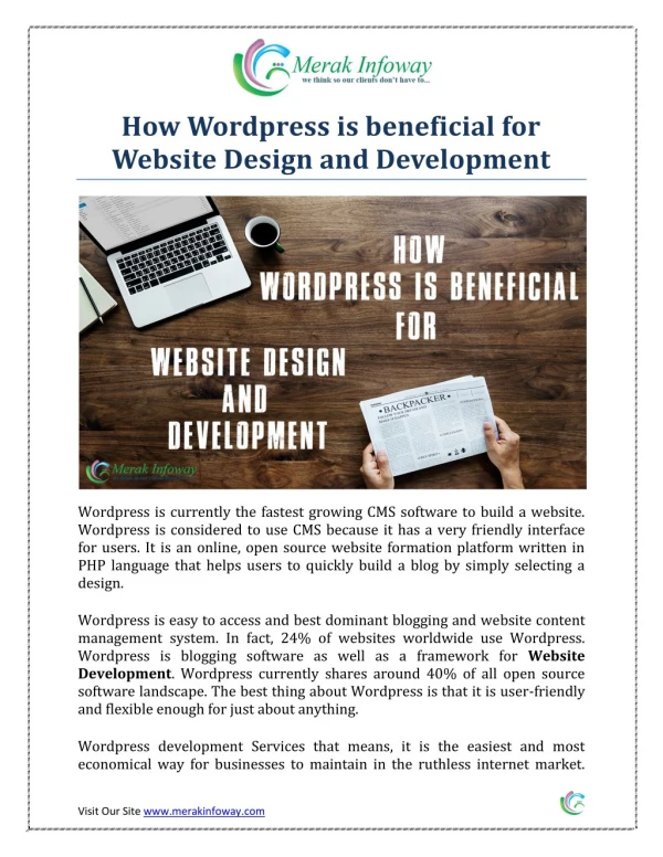 How WordPress is beneficial for Website Design and Development