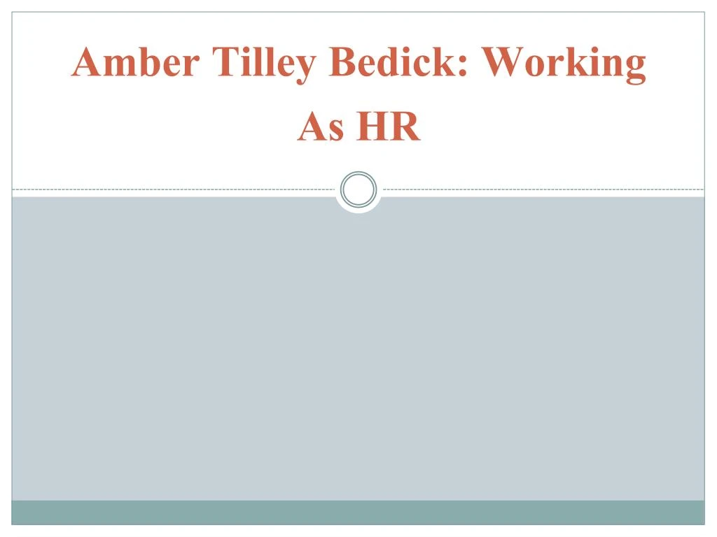 amber tilley bedick working as hr