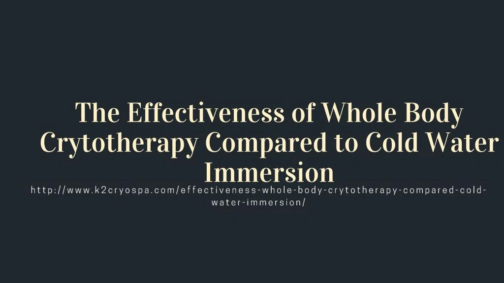 the effectiveness of whole body crytotherapy