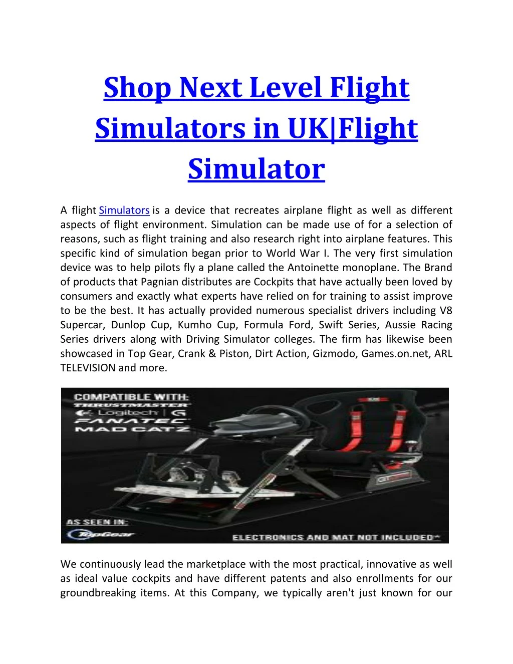 shop next level flight simulators in uk flight