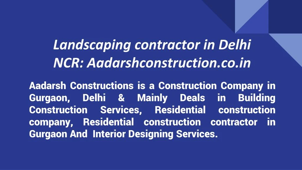 landscaping contractor in delhi ncr aadarshconstruction co in