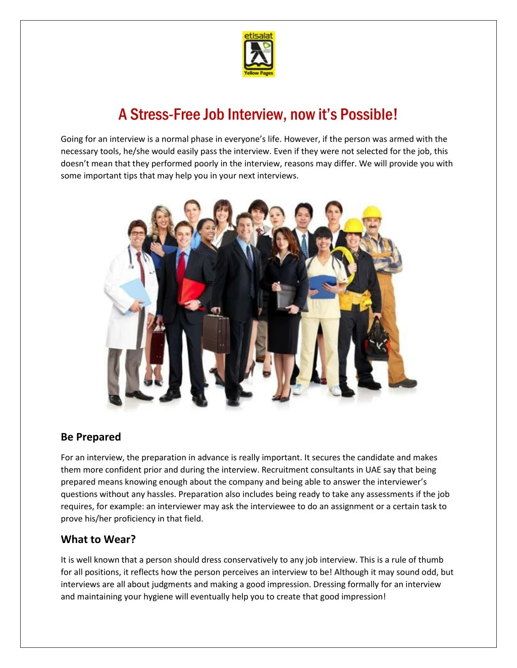 a stress free job interview now it s possible