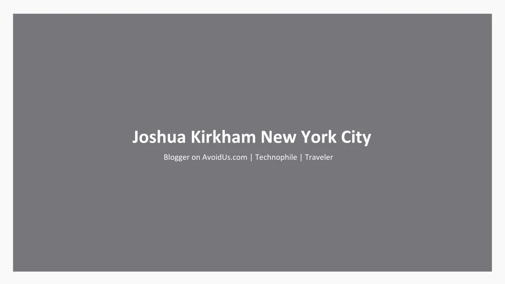 joshua kirkham new york city
