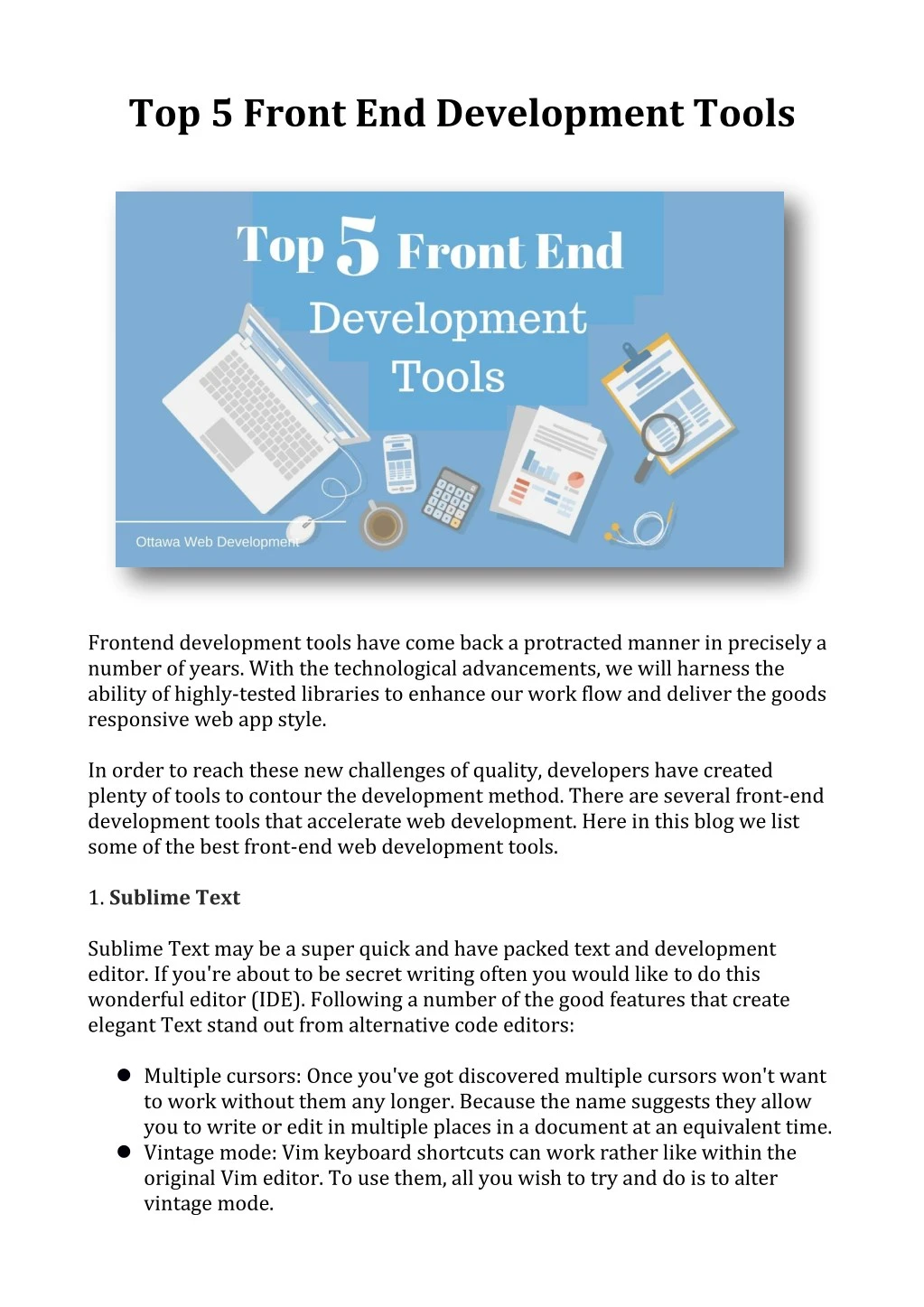 top 5 front end development tools