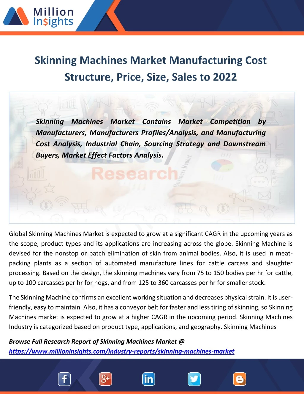 skinning machines market manufacturing cost