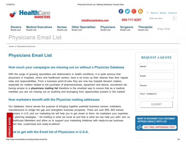 Physicians Directory - Healthcare Marketers