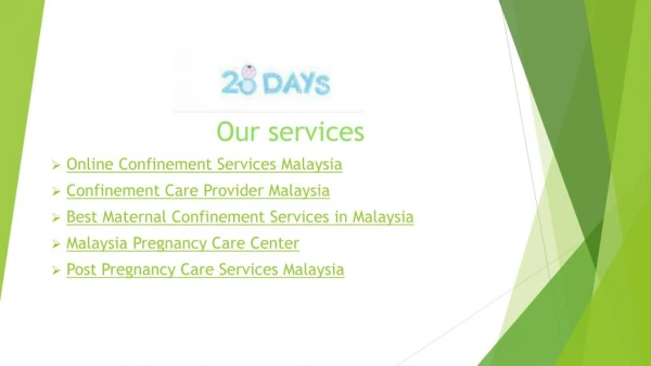 Online Confinement Care Services Provider in Malaysia | 28Days