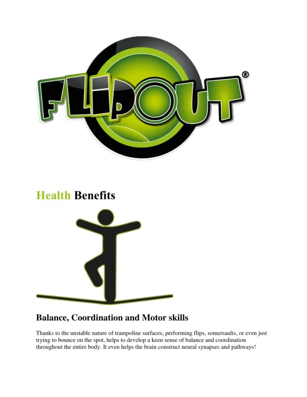 Flip Out Dubai - Health Benefits