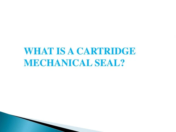 What is a cartridge mechanical seal? - LEAK-PACK