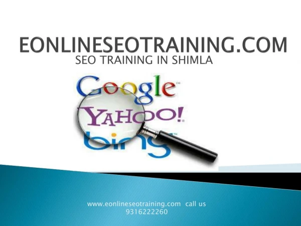 SEO Training In Shimla |Online SEO Training InShimla