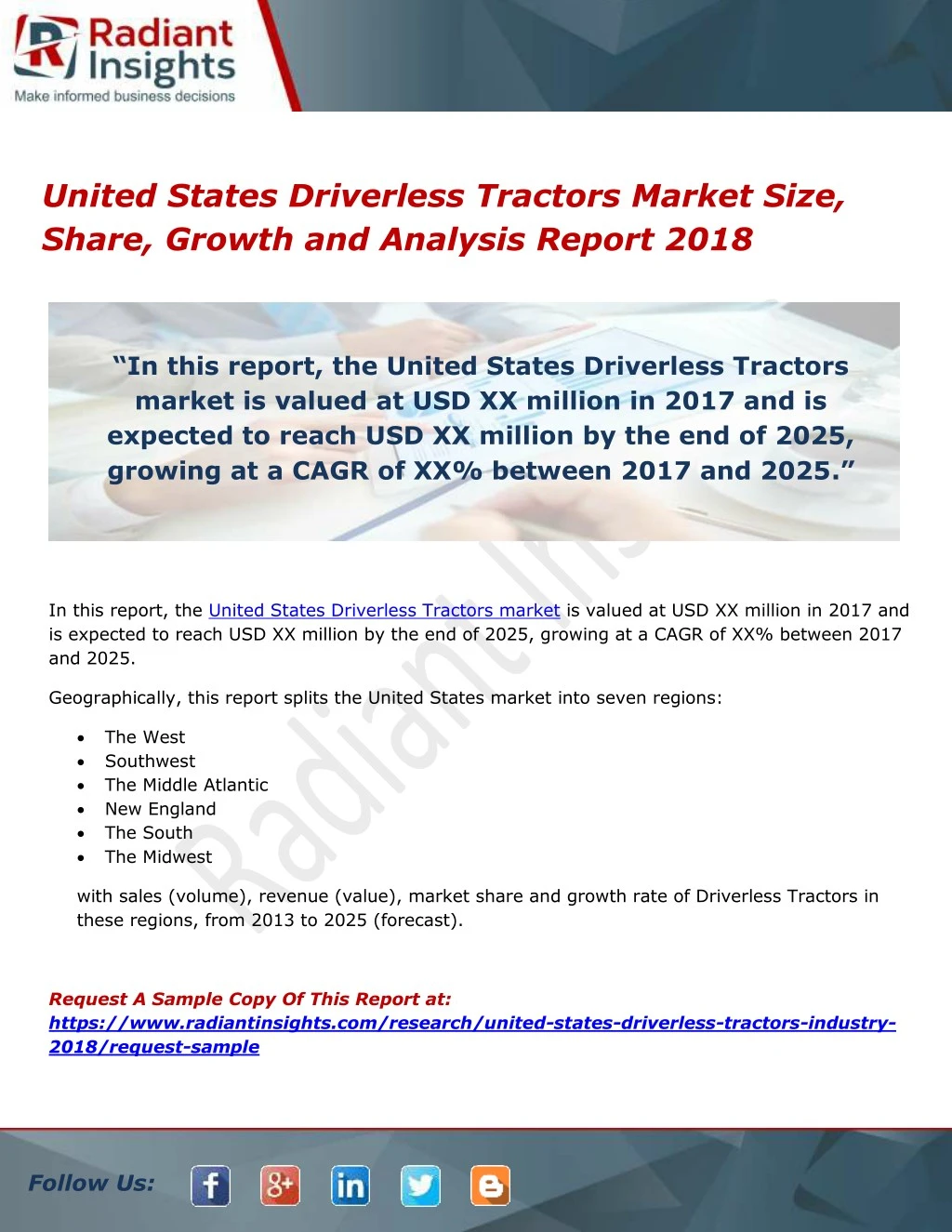 united states driverless tractors market size