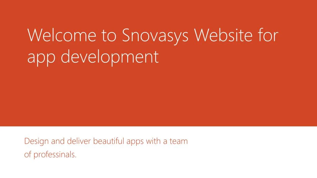 welcome to snovasys website for app development