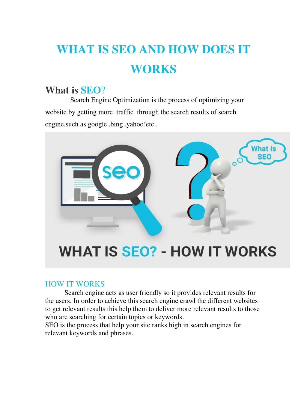 what is seo and how does it works