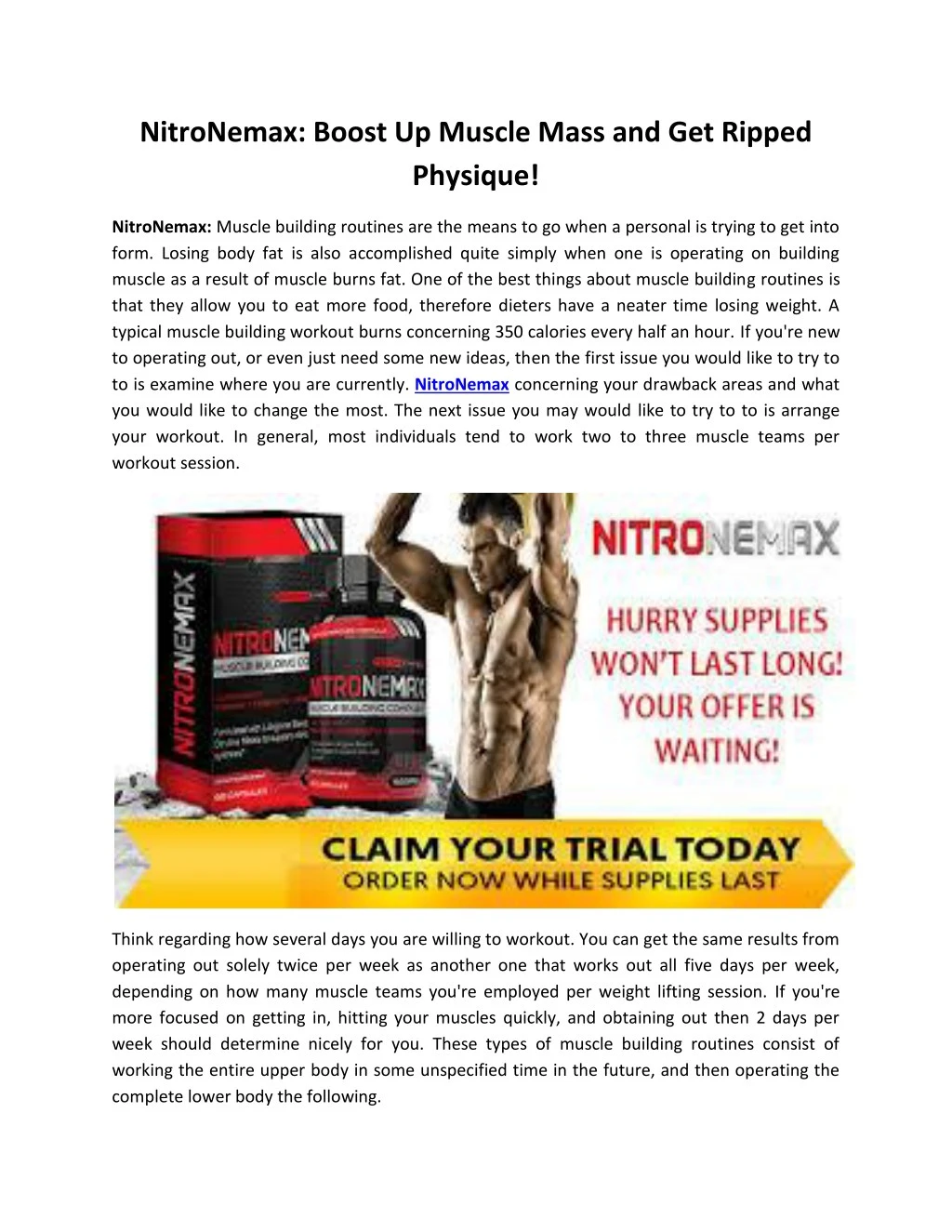 nitronemax boost up muscle mass and get ripped