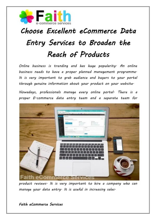 Choose Excellent Ecommerce Data Entry Services to Broaden the Reach of Products