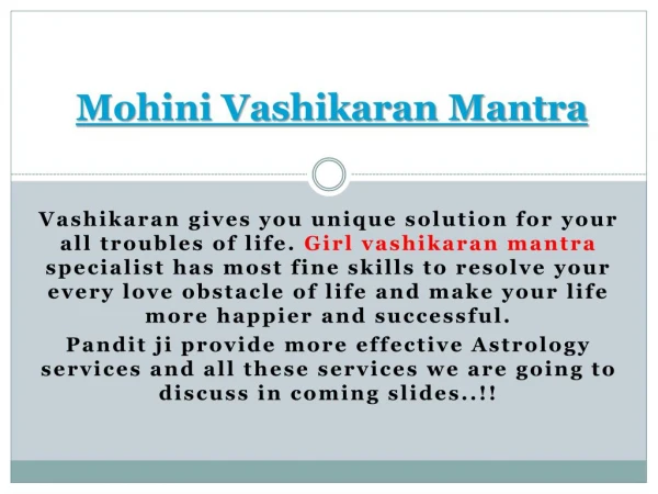 Famous Girl vashikaran mantra specialist