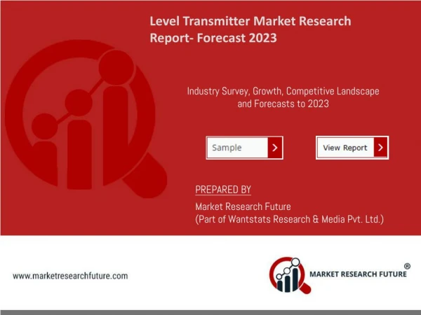 Level Transmitter Market 2018 Size, Trends, Industry Analysis, Leading Players & Future Forecast by 2023