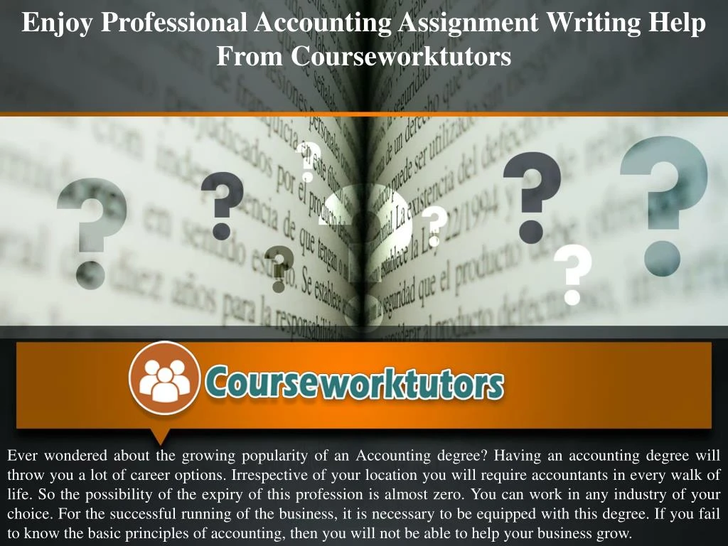 enjoy professional accounting assignment writing