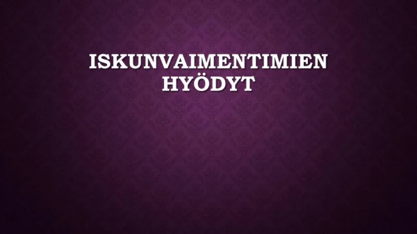 iskunvaimentimien hy dyt
