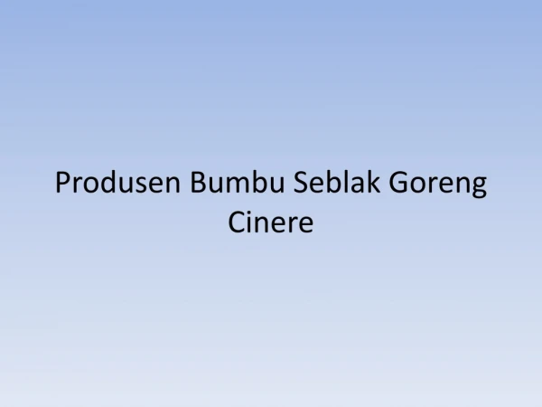 Produsen Bumbu Seblak Goreng Cinere