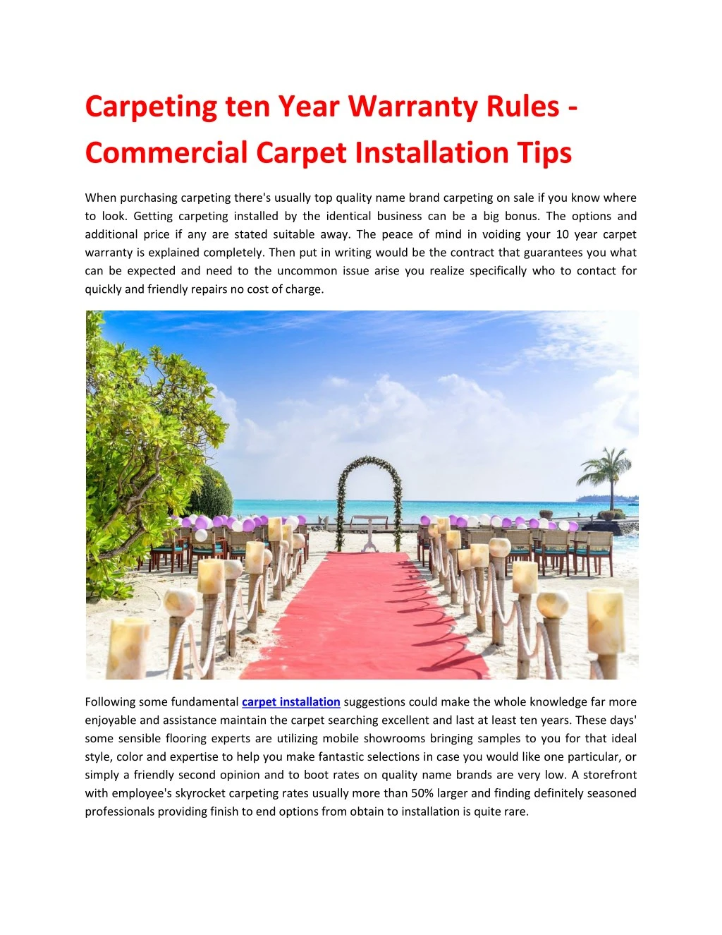 carpeting ten year warranty rules commercial