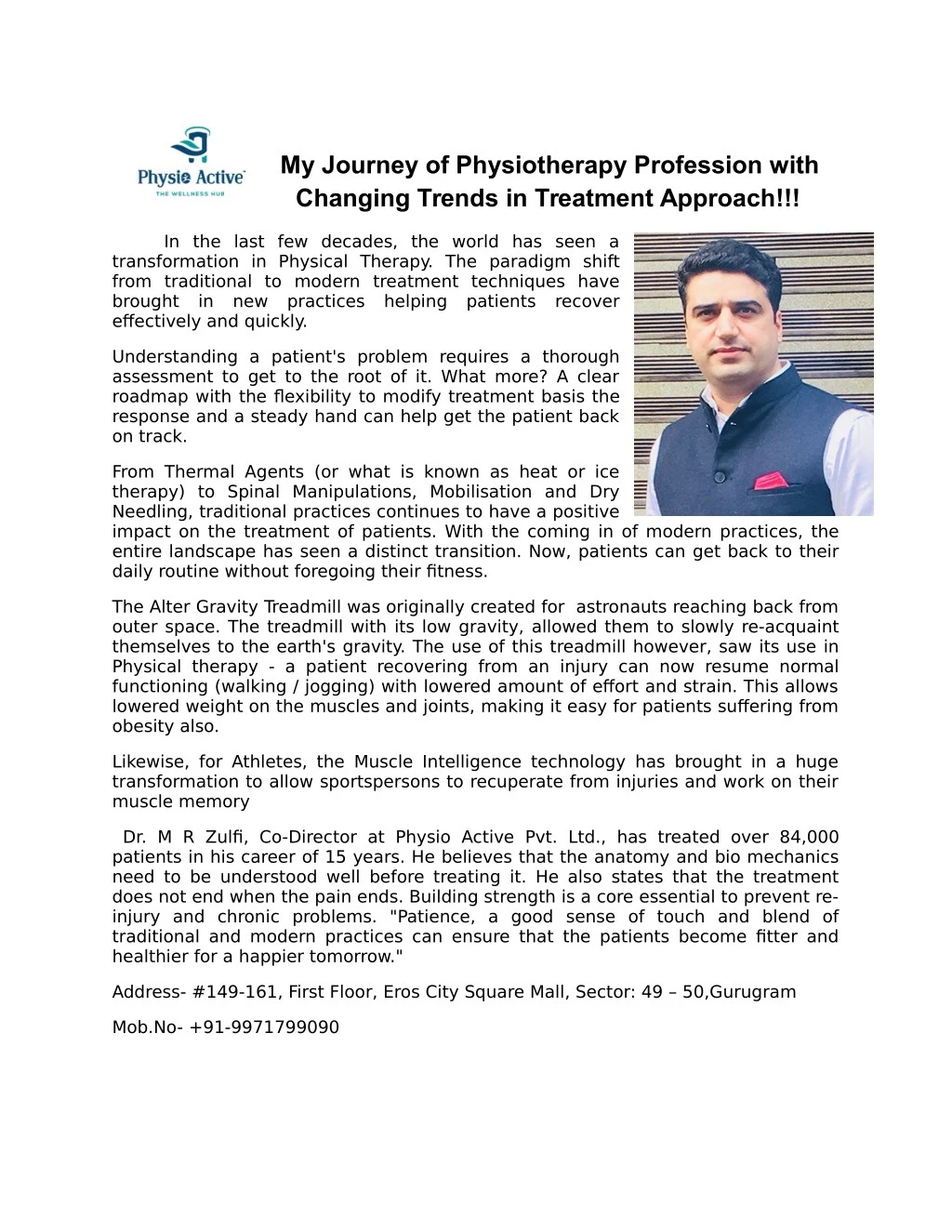my journey of physiotherapy profession with
