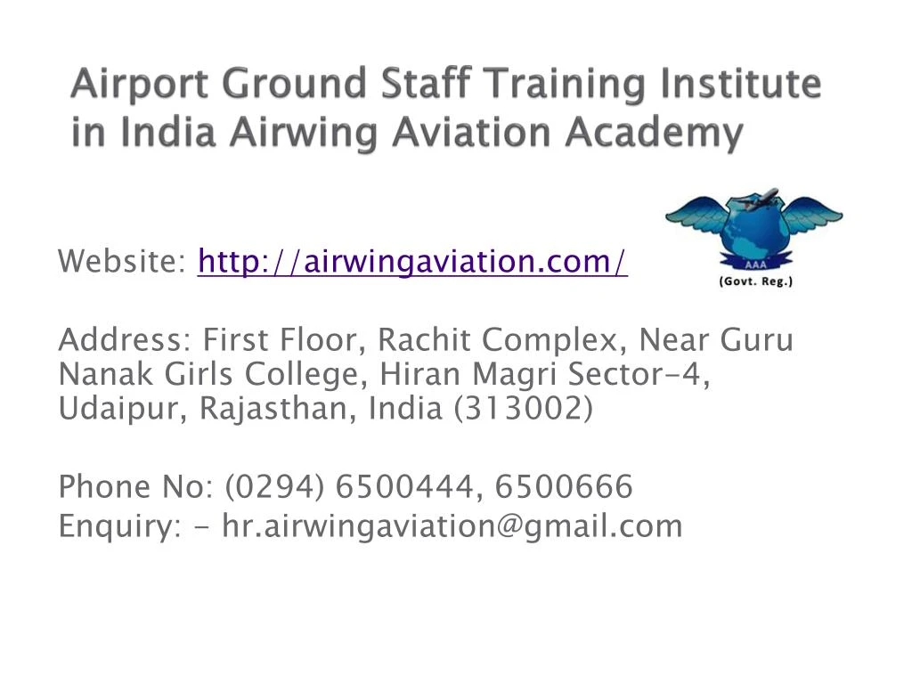 airport ground staff training institute in india airwing aviation academy