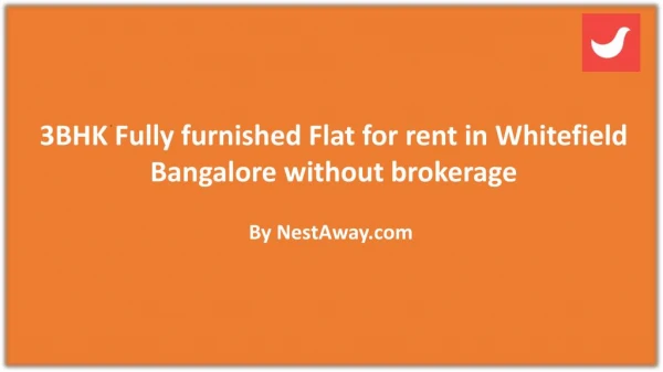 3bhk flats for rent in Whitefield Bangalore