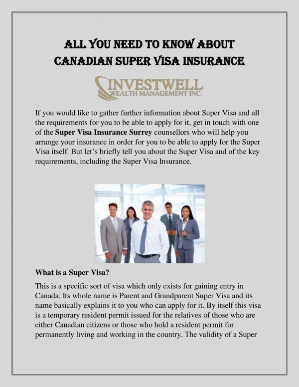 All you need to know about canadian super visa insurance