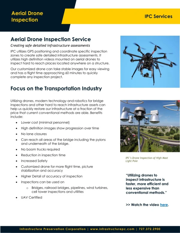 Aerial Drone Inspection Service