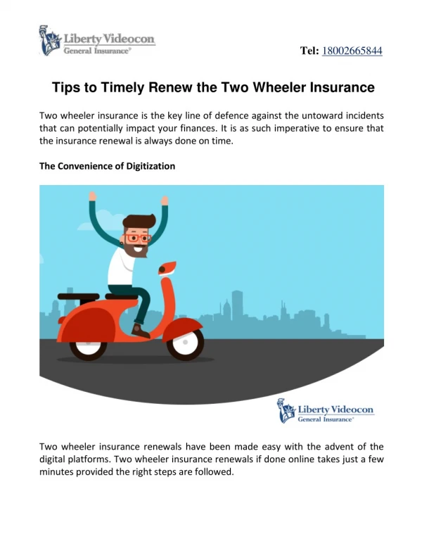 Tips to Timely Renew the Two Wheeler Insurance