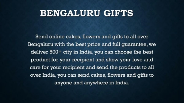 Online cake and flowers delivery to Bengaluru