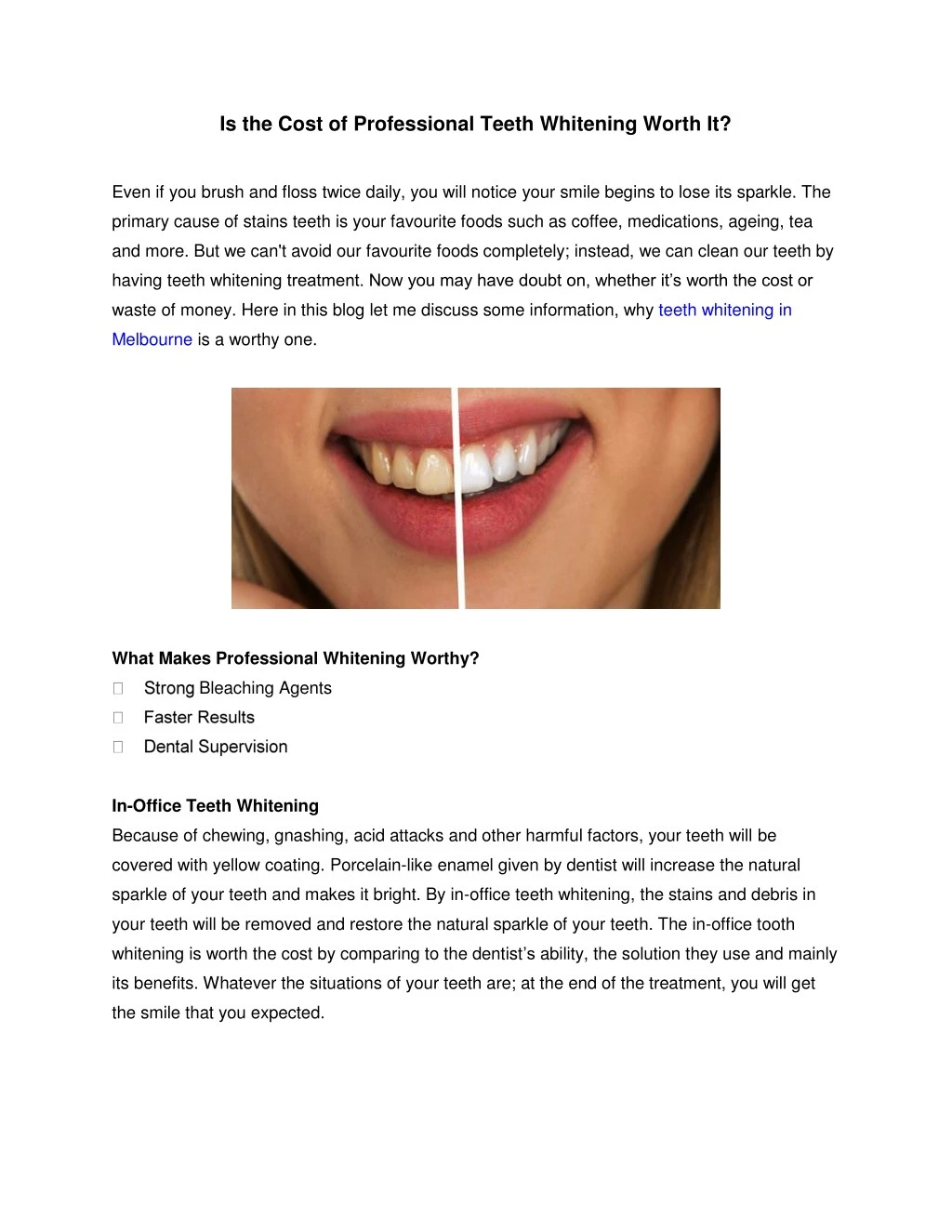 is the cost of professional teeth whitening worth